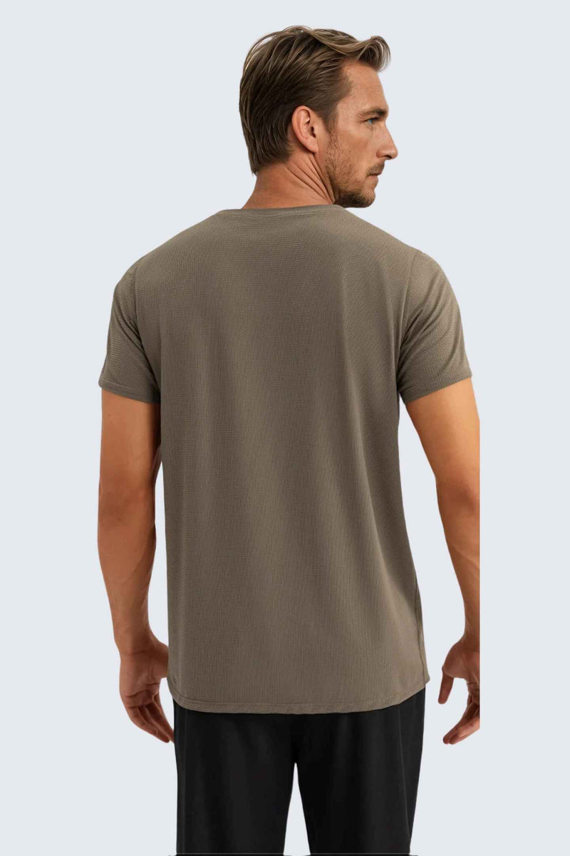 U Sun Fit Tee Waffle - Cocoa