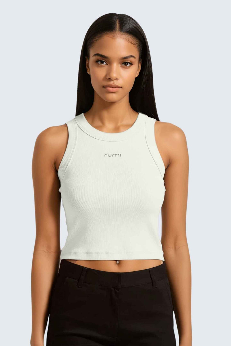 W MoonRib Cropped Tank - Natural