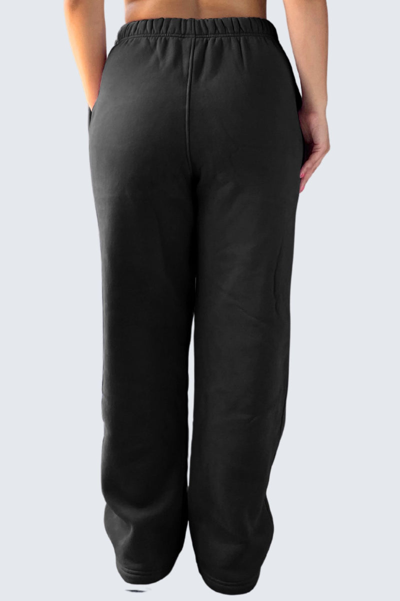 U Moon Sweatpants Relaxed Open Fleece - Black