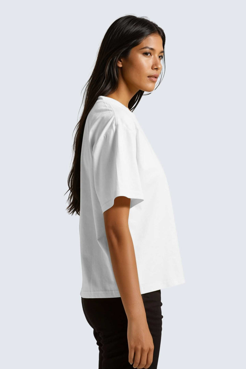 W Moon Tee Short Oversize - Snow