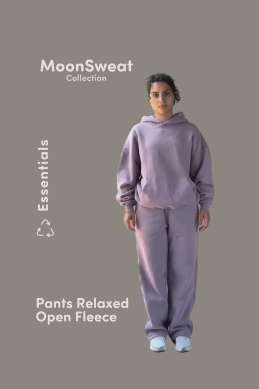 U Moon Sweatpants Relaxed Open Fleece - Plum Light