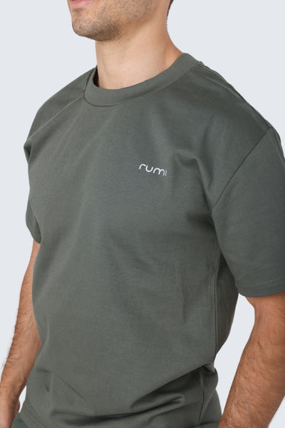 M Moon Tee Oversized Heavy -  Olive Deep