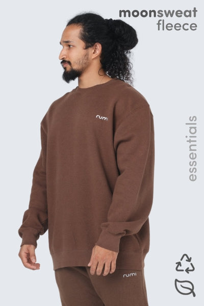 Rumi Earth - MU Moon Sweatshirt Fleece - Cocoa - R515005CAP - M - Tops