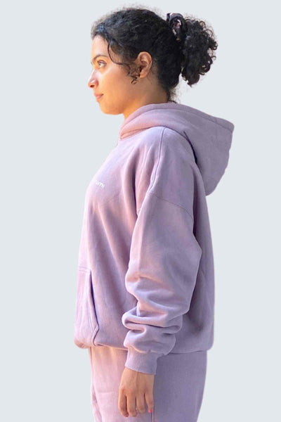 Rumi Earth - U Moon Dento Sweatshirt Oversize Fleece + Hoodie - Plum Light - 