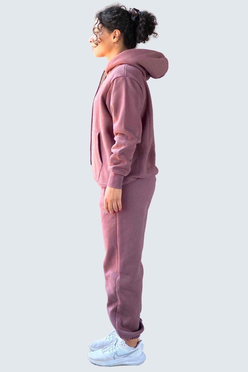 Rumi Earth - U Moon Sweatshirt Oversize Fleece + Hoodie - Berry Deep - 