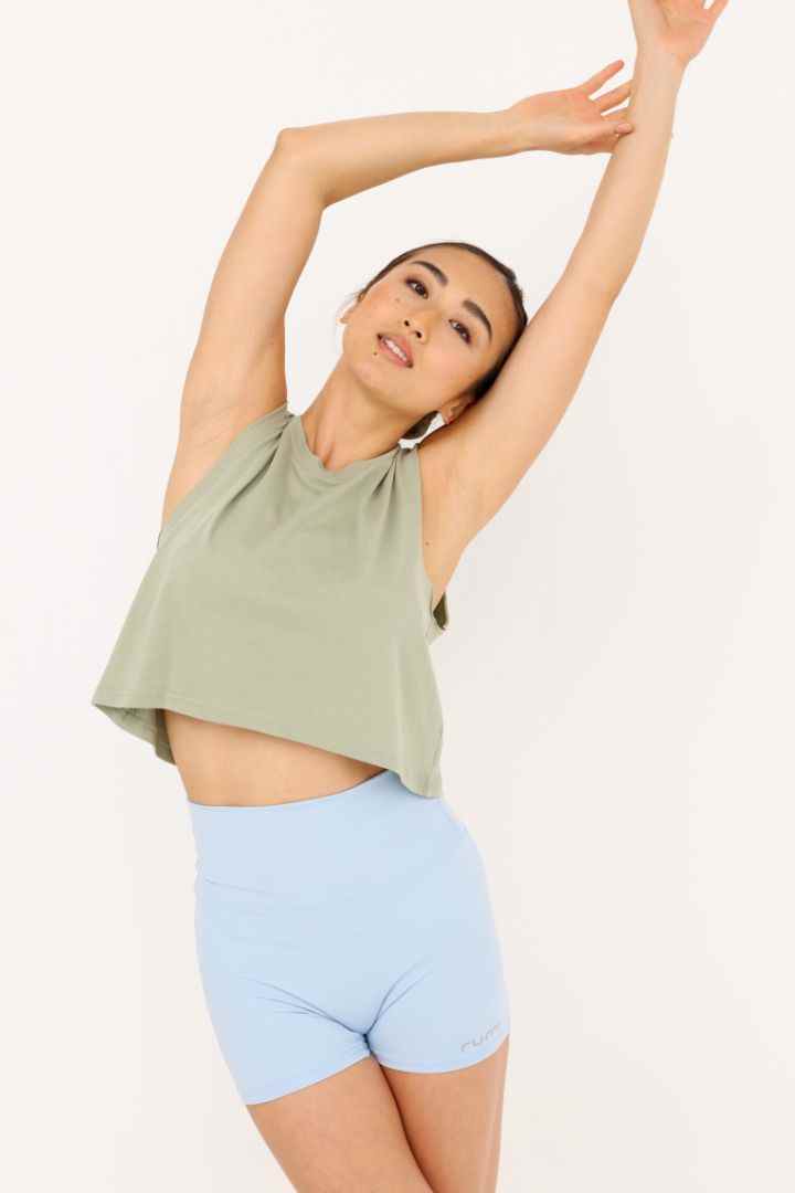 Rumi Earth - W Moon Air Cropped Tank - Pistachio - R131220PSP - Tops