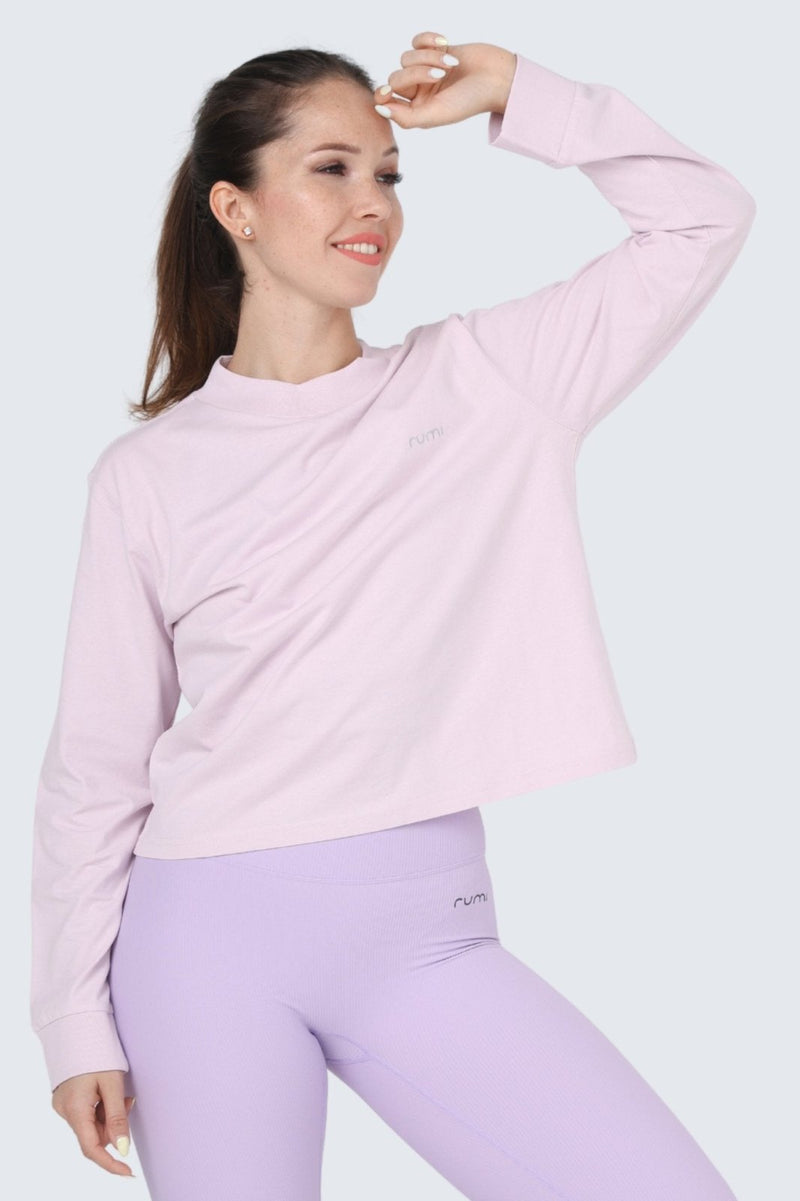 W Moon Tee Mock-Neck Long-Sleeve - Orchid