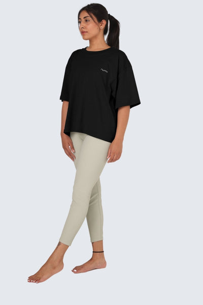 W Moon Tee Short Oversize - Black