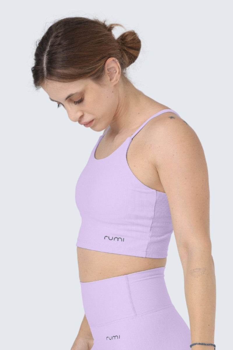 Sports Bra: Rumi Earth - W Sun Rib Crop Top Sports Bra - R128113