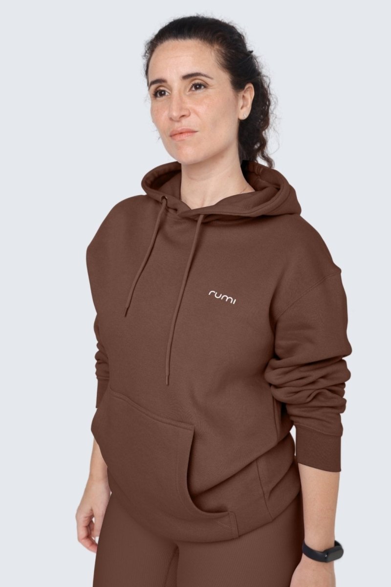 Rumi Earth - WU Moon Sweatshirt Fleece + Hoodie - Cocoa - R113210CAP - Tops